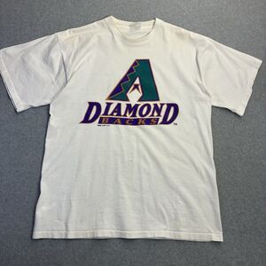 Vintage Arizona Diamondbacks 1995 Logo T Shirt Hazelwoods White XL MLB